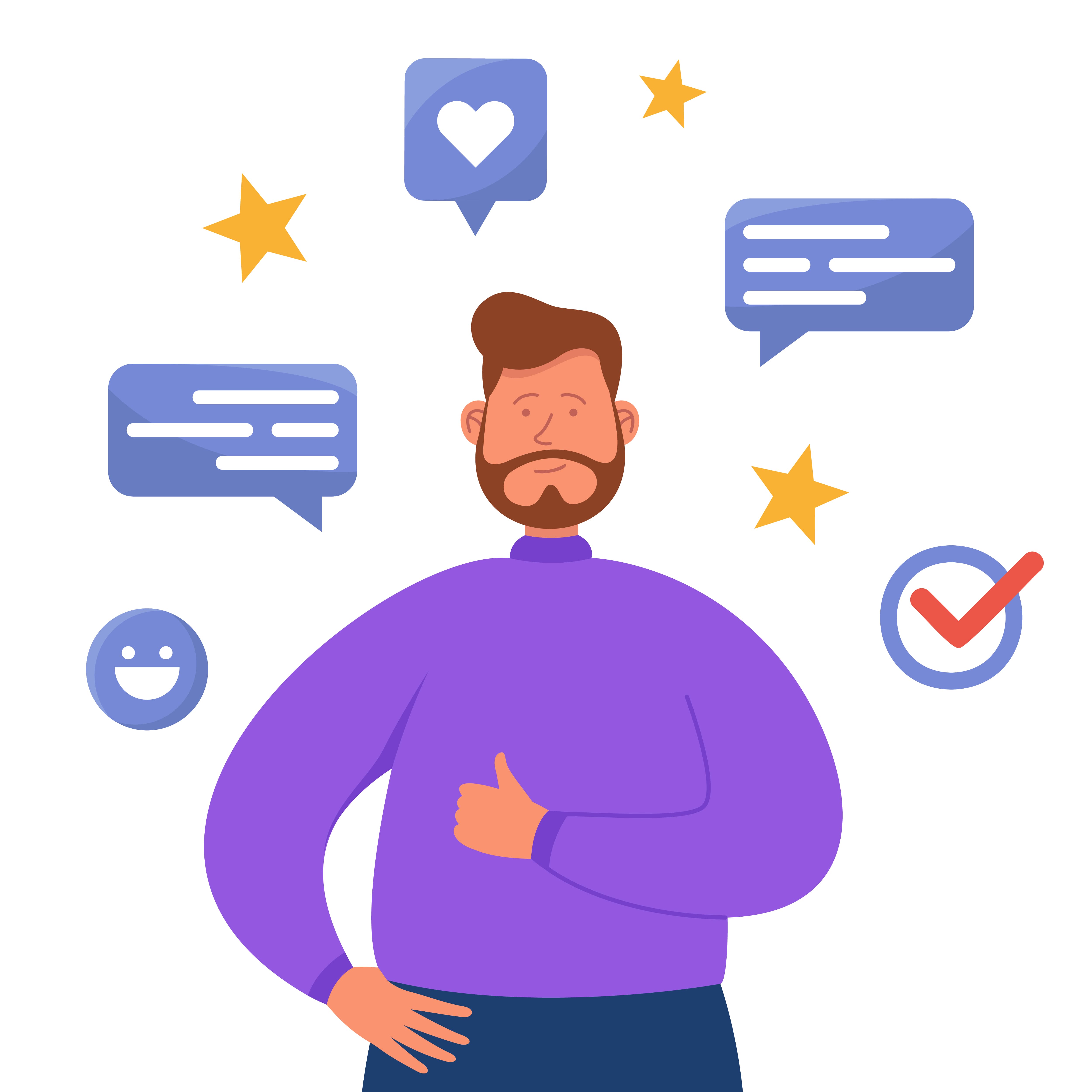 Happy user giving positive review of online service 2