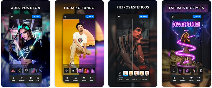 2 aplicativos para adicionar um efeito Neon em suas fotos 3 Curso de edição de fotos