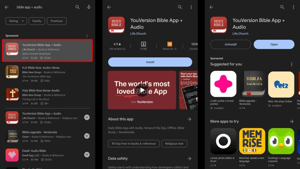 Bible App with Audio