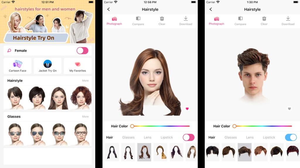 app per provare i tagli di capelli