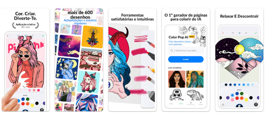 Color Pop: aplicativo com mais de 600 desenhos para colorir online 2 Color Pop