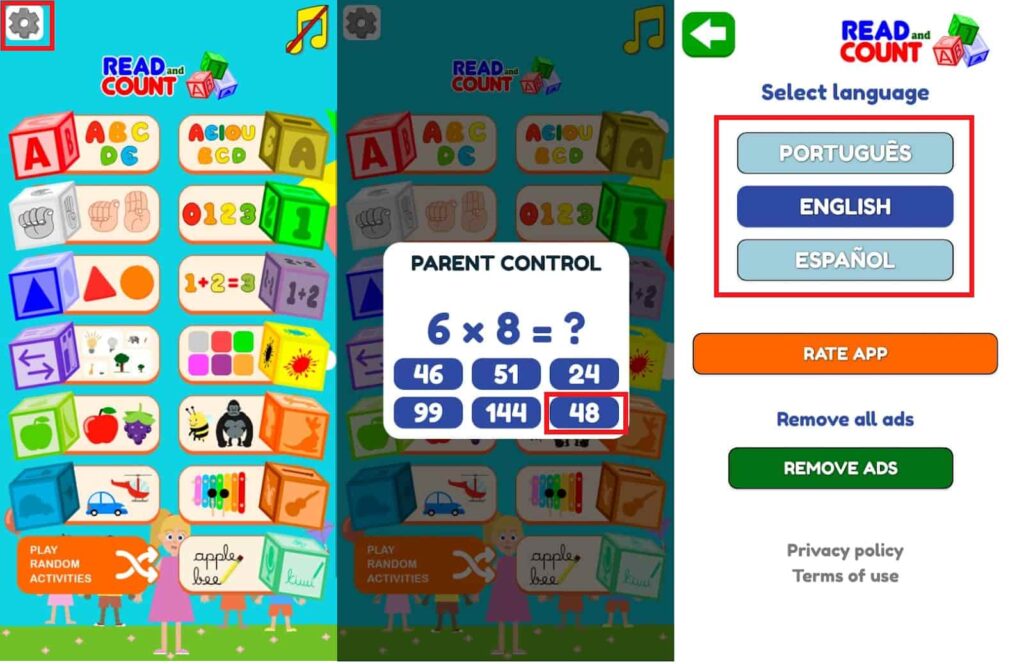 App. d'activités d'alphabétisation : Apprendre à lire et à compter 3 Application d'activités d'alphabétisation