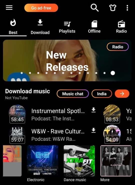 Application de téléchargement de musique