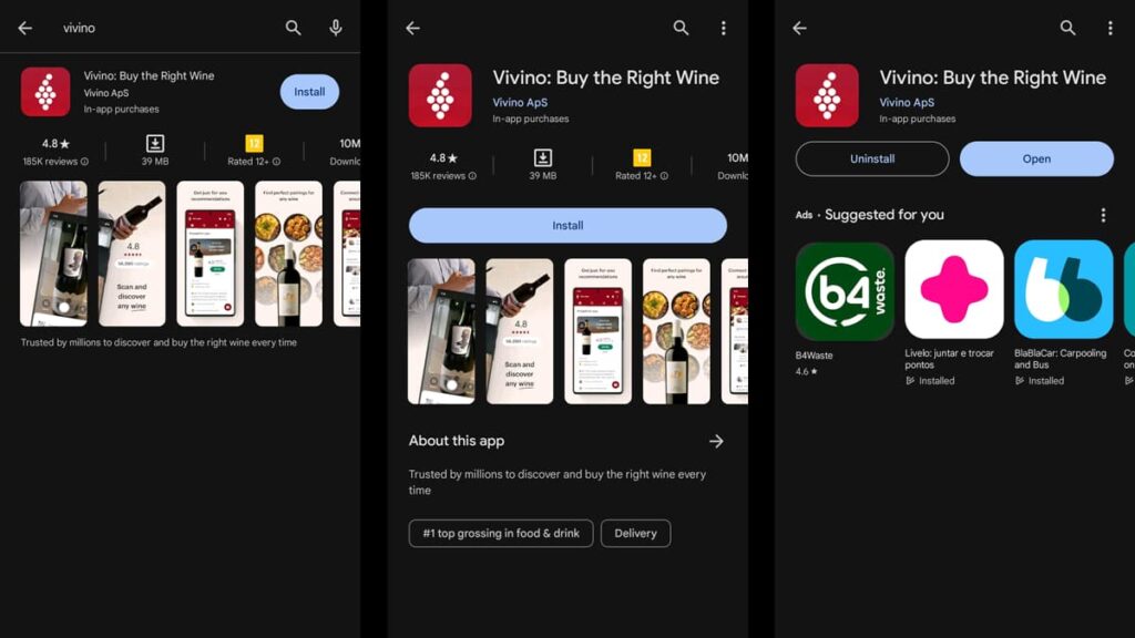 Vivino wine app