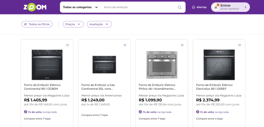 Forno de embutir