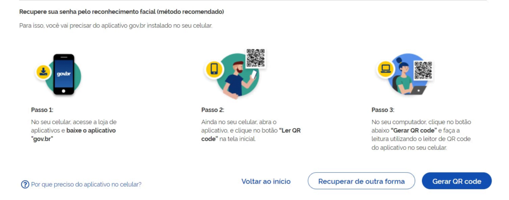 Recuperar senha Gov.br
