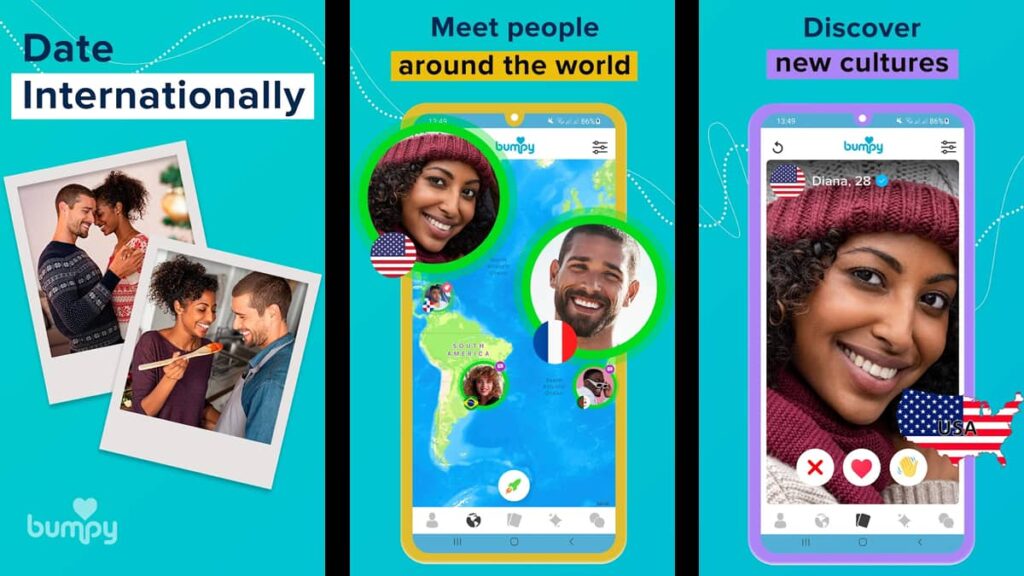 Connettetevi a livello globale con l'app Bumpy - Incontri internazionali 1 App sconnessa