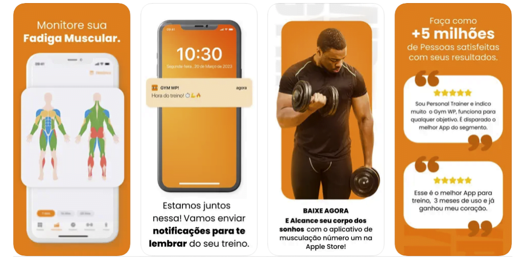 Aplicativo Gym WP - Monte seu treino de academia pelo celular 3 Aplicativo Gym WP