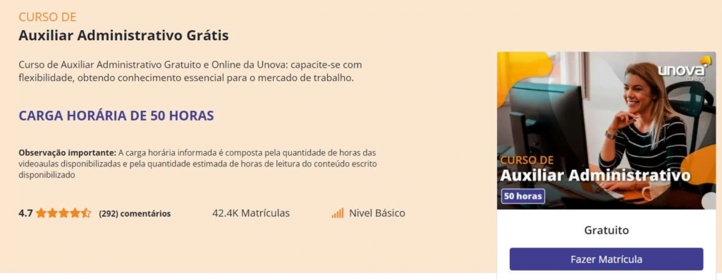 Curso grátis de auxiliar administrativo: online e com certificado 1 Curso de auxiliar administrativo