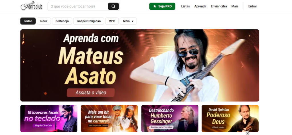 Aplicativo Cifra Club - Tenha mais de 500 mil crifras no celular 2 Cifras de violão grátis