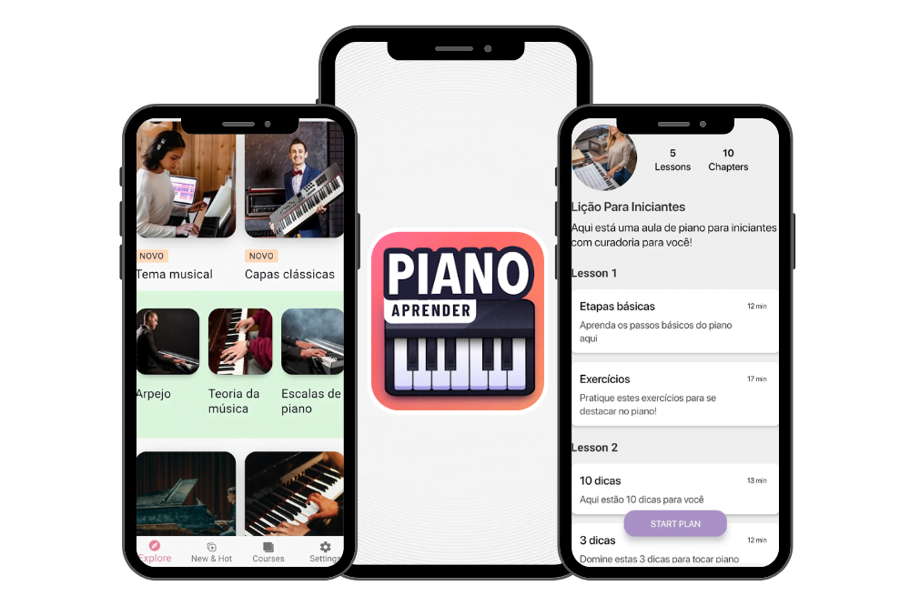 Aplicativo de lições de piano 