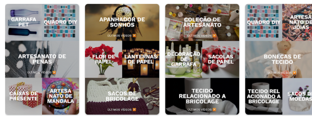 Aplicativo de artesanato para crianças