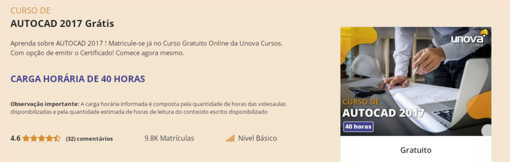 Curso de AutoCAD grátis: conheça e se inscreva 2 Curso de Autocad grátis