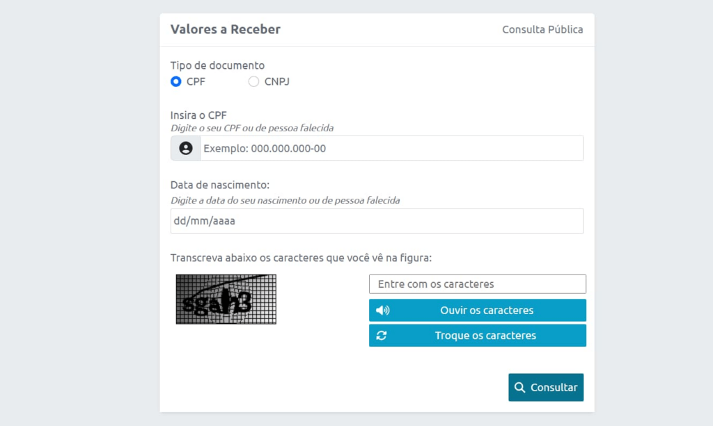 bcb.gov.br como consultar valores a receber