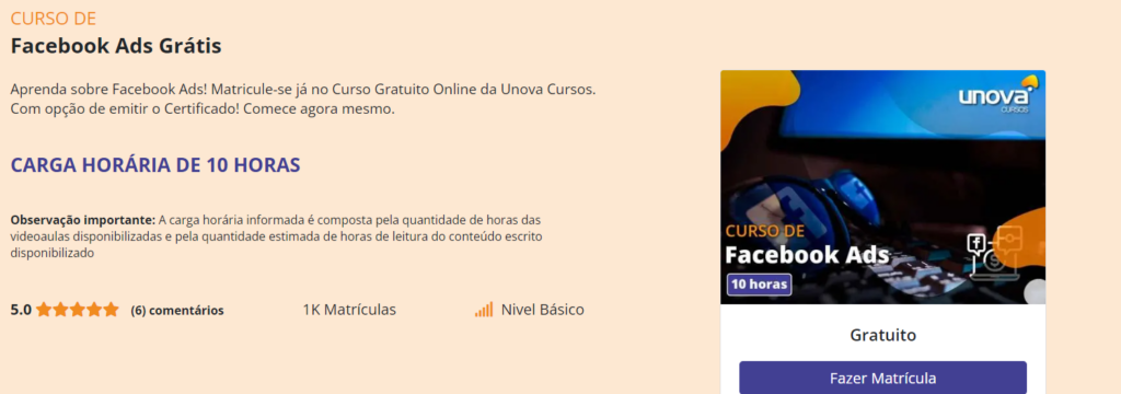Curso gratuito de Facebook Ads