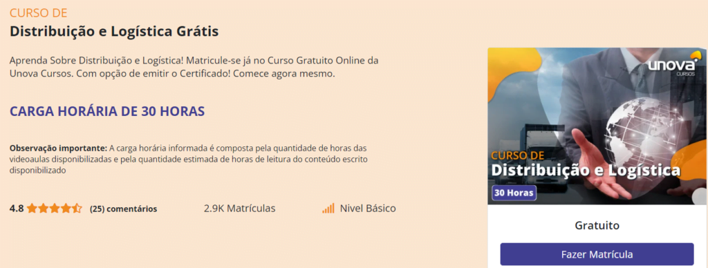 Curso de distribuição e logística online e grátis
