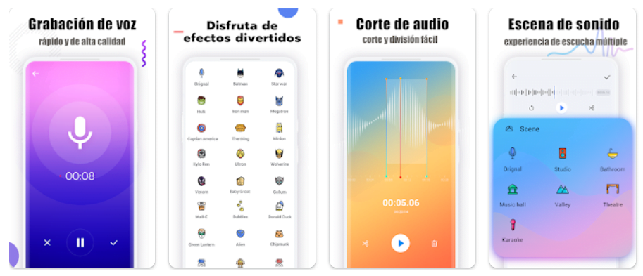 Aplicativo para gravar voz com efeitos