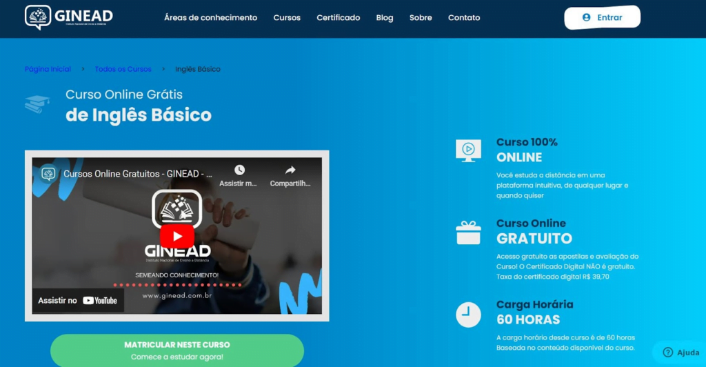 Curso de Inglês online grátis