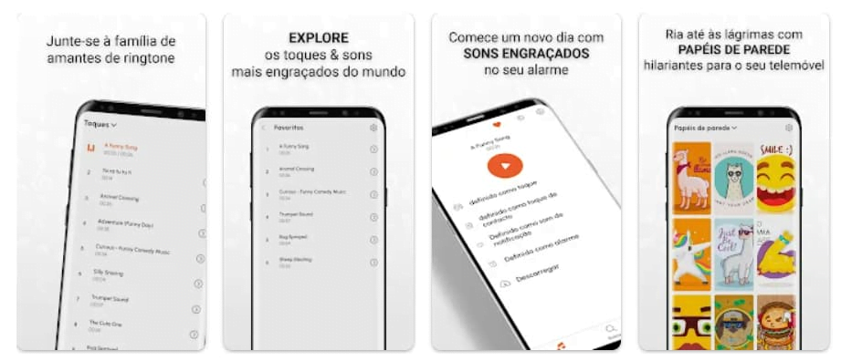 Aplicativo de toques e sons engraçados para notificação e alarme 1 Aplicativo de toques e sons engraçados