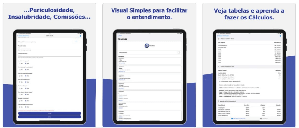 Aplicativo de cálculos trabalhistas 