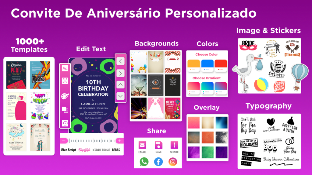 Como fazer convite de aniversário pelo celular