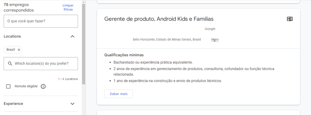 Trabalhar no Google