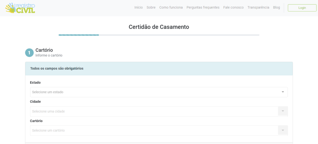 Consultar estado civil pelo celular