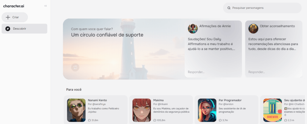 Aplicativo para conversar com personagens famosos 5 Aplicativo para conversar com personagens famosos