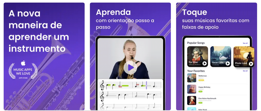 Aplicativo para aprender instrumentos de sopro