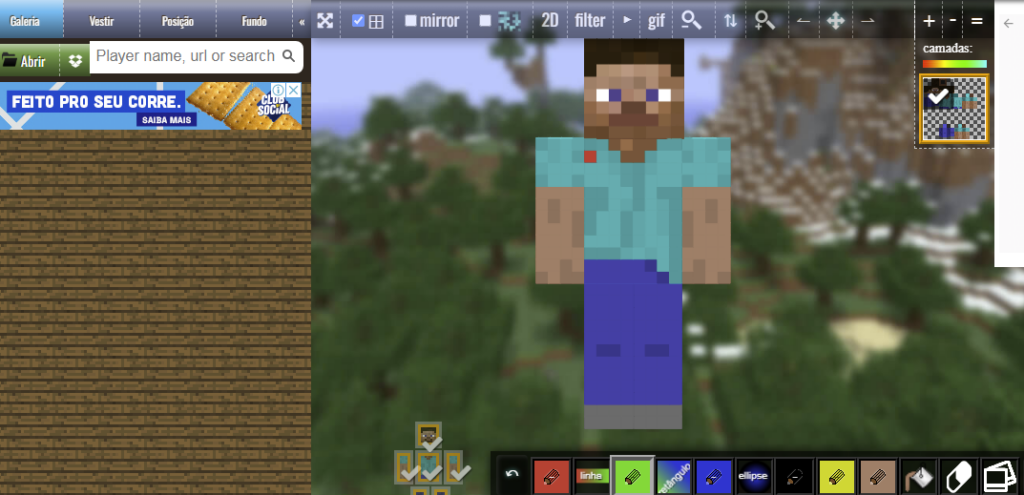 Aplicativo para construir skins para Roblox e Minecraft