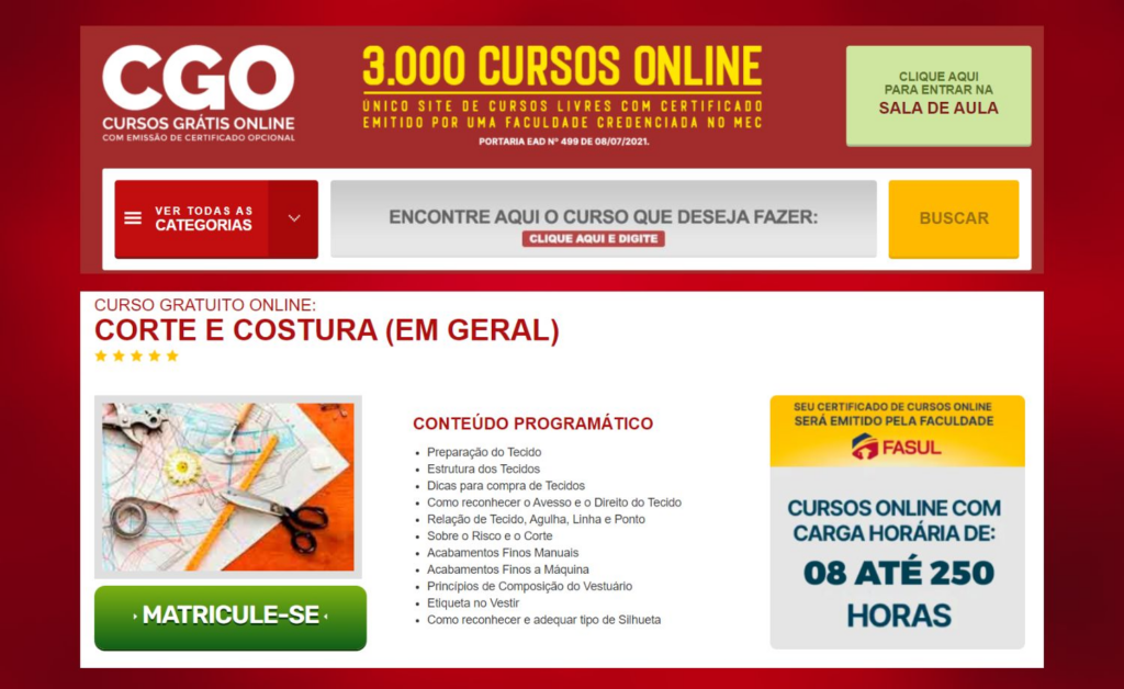 Curso costura