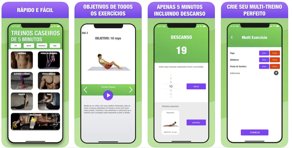 Exercícios em casa 5 minutos por dia