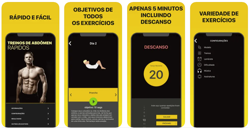 Aplicativo treinos abdômen 5 minutos casa