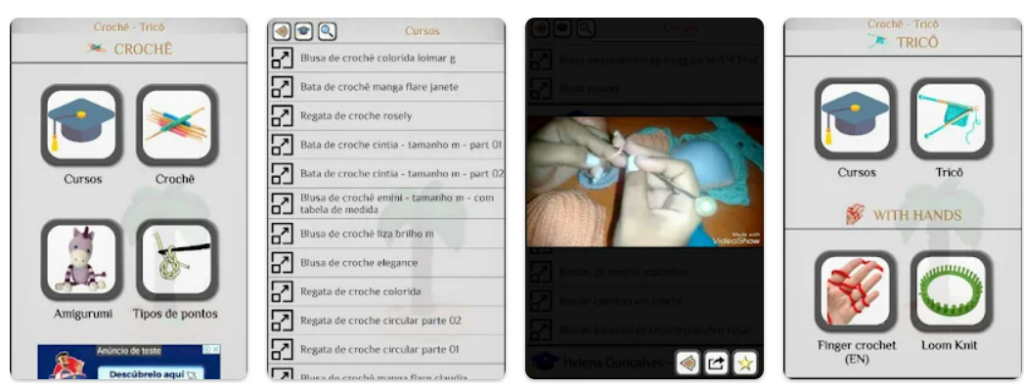 Aplicativo para aprender fazer crochê
