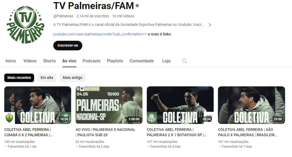 Assistir jogo do Palmeiras ao vivo