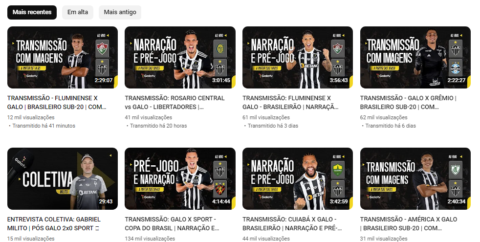 Assistir jogo do Atlético Mineiro ao vivo