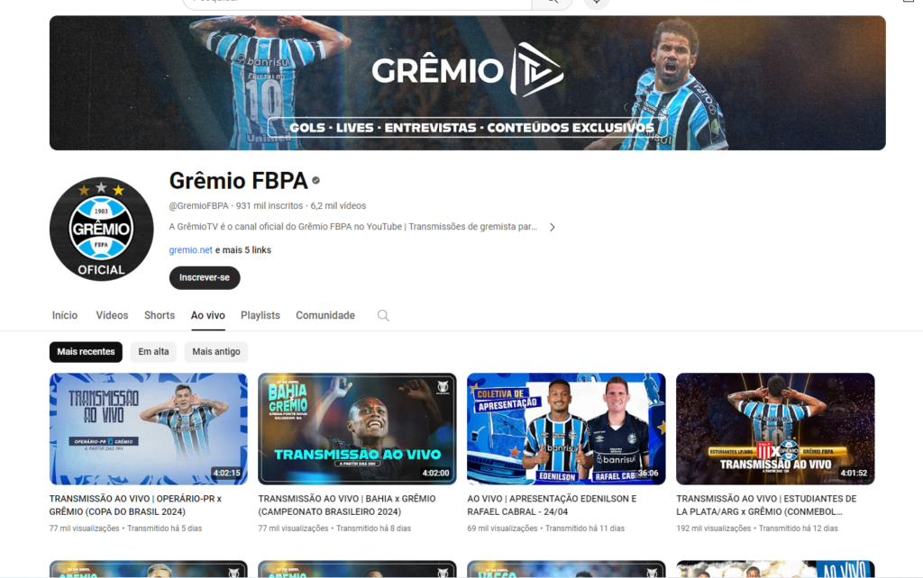 Onde assistir ao jogo do Grêmio ao vivo