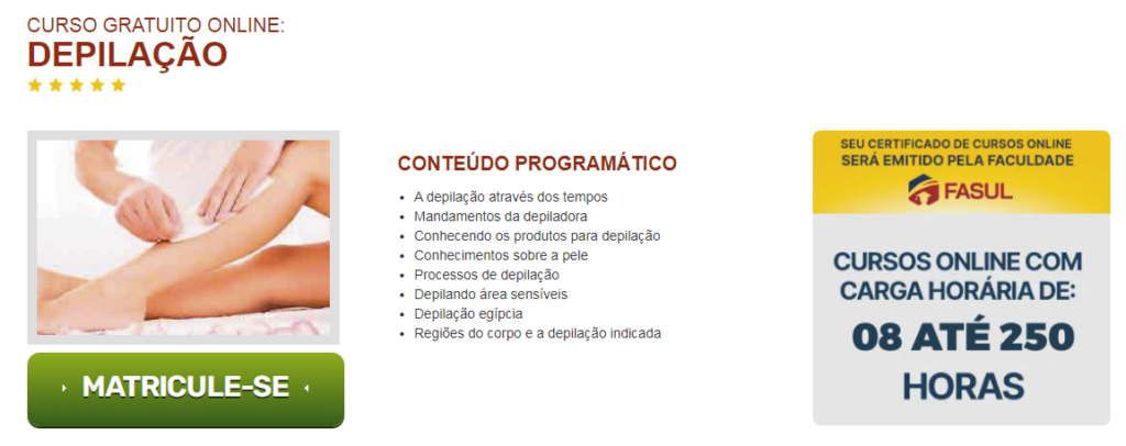 Curso de depilação grátis