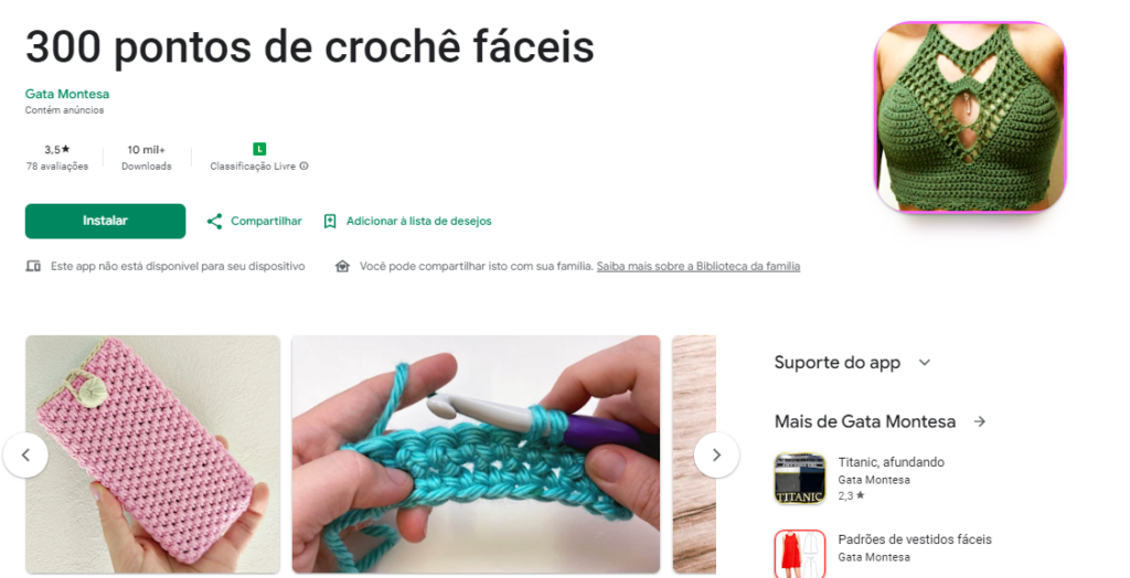 Aplicativo com 300 pontos de crochê fáceis de fazer 2 Pontos de crochê