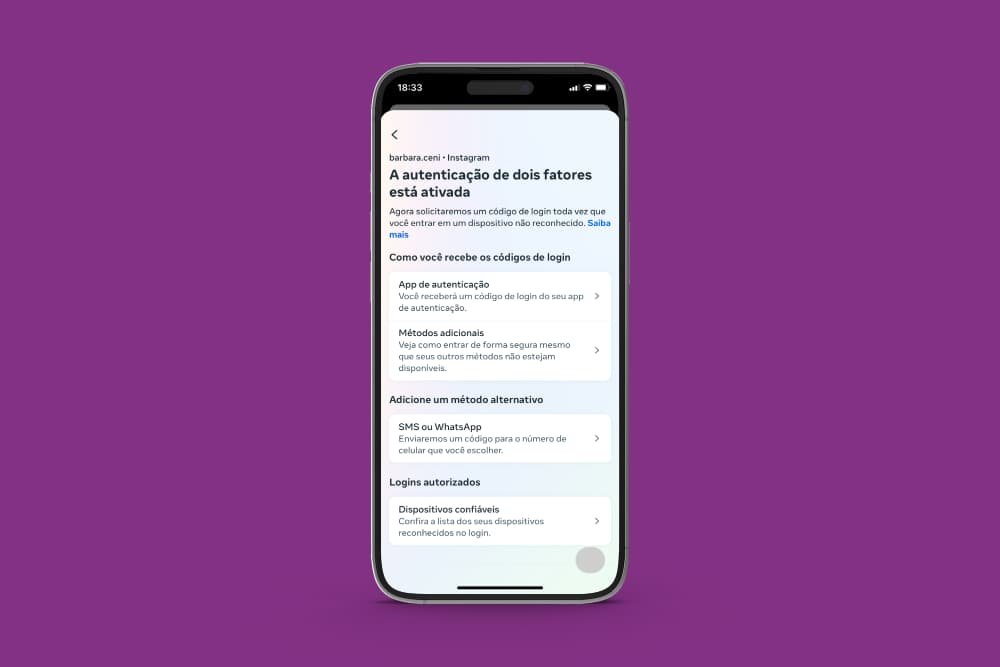 Como ativar a verificação em duas etapas do Instagram 6 Verificação em duas etapas do Instagram
