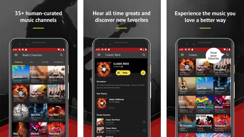 Applications gratuites pour la musique rock