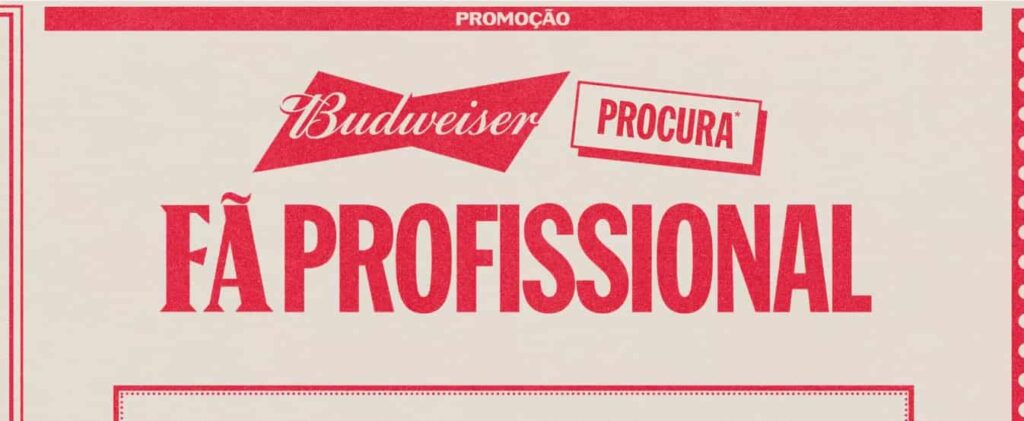 Promoção Fã Profissional da Budweiser: ingressos VIP grátis e muito mais 1 Fã Profissional