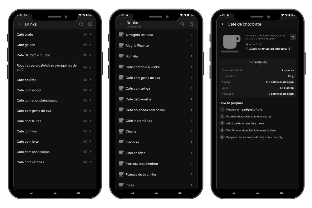 Barista: app com mais de 250 receitas de café para preparar em casa 3 Receitas de café