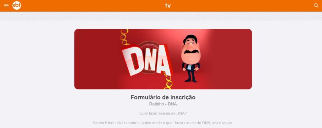 Como se inscrever no quadro do Teste de DNA do Ratinho 3 Teste de DNA do Ratinho
