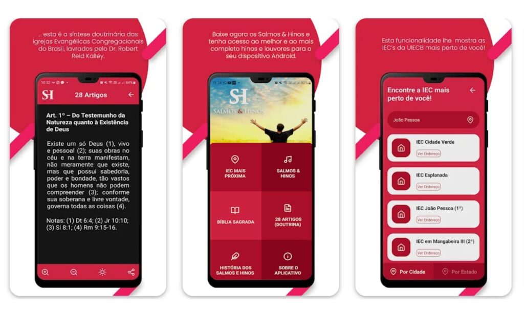 Aplicativo de salmos e hinos para acessar online no seu telefone 2 Salmos e hinos