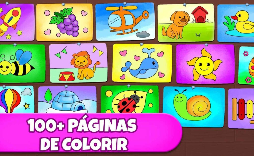 Aplicativo com desenhos infantis para colorir online grátis no celular 8 Desenhos infantis para colorir