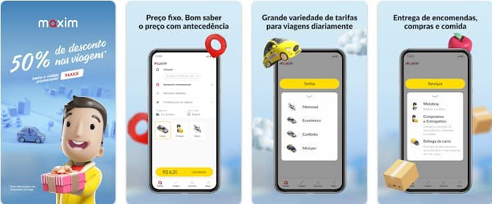 Como funciona o aplicativo Maxim para viagens e entregas? 2 Aplicativo Maxim
