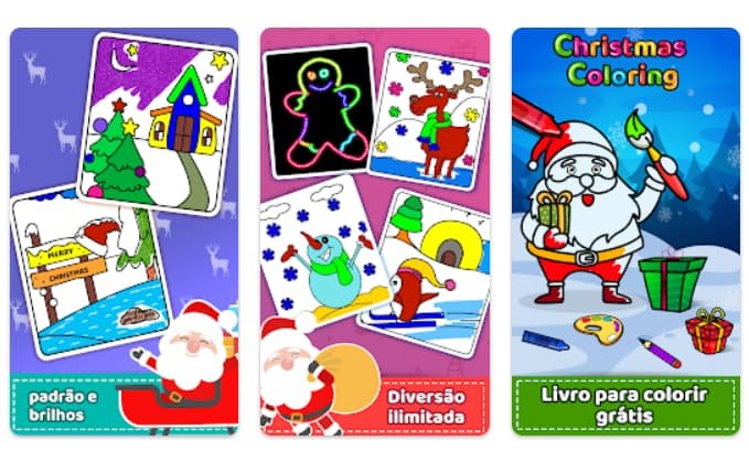Aplicativo infantil com desenhos de Natal para colorir 100% grátis 2 Desenhos de Natal para colorir