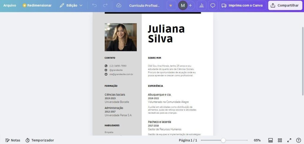 Modelos de currículos simples