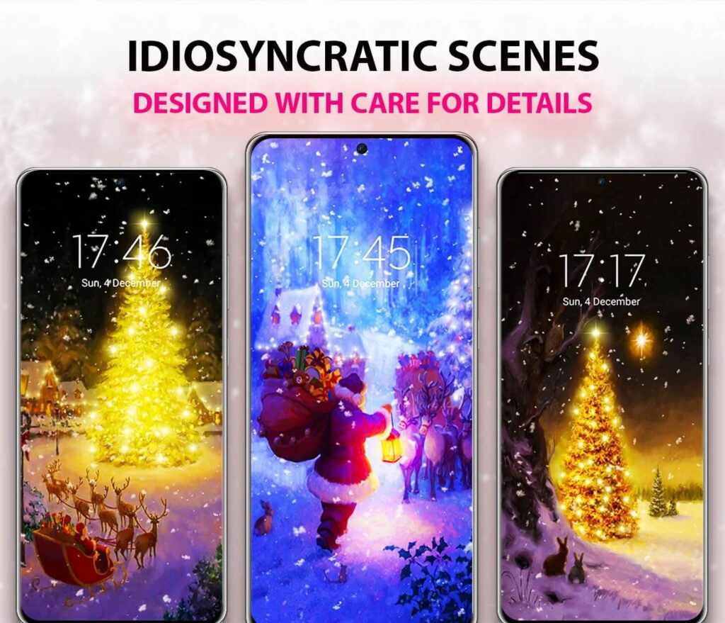 Papel de parede de árvore de Natal animado para baixar grátis no celular 2 Papel de parede de árvore de Natal